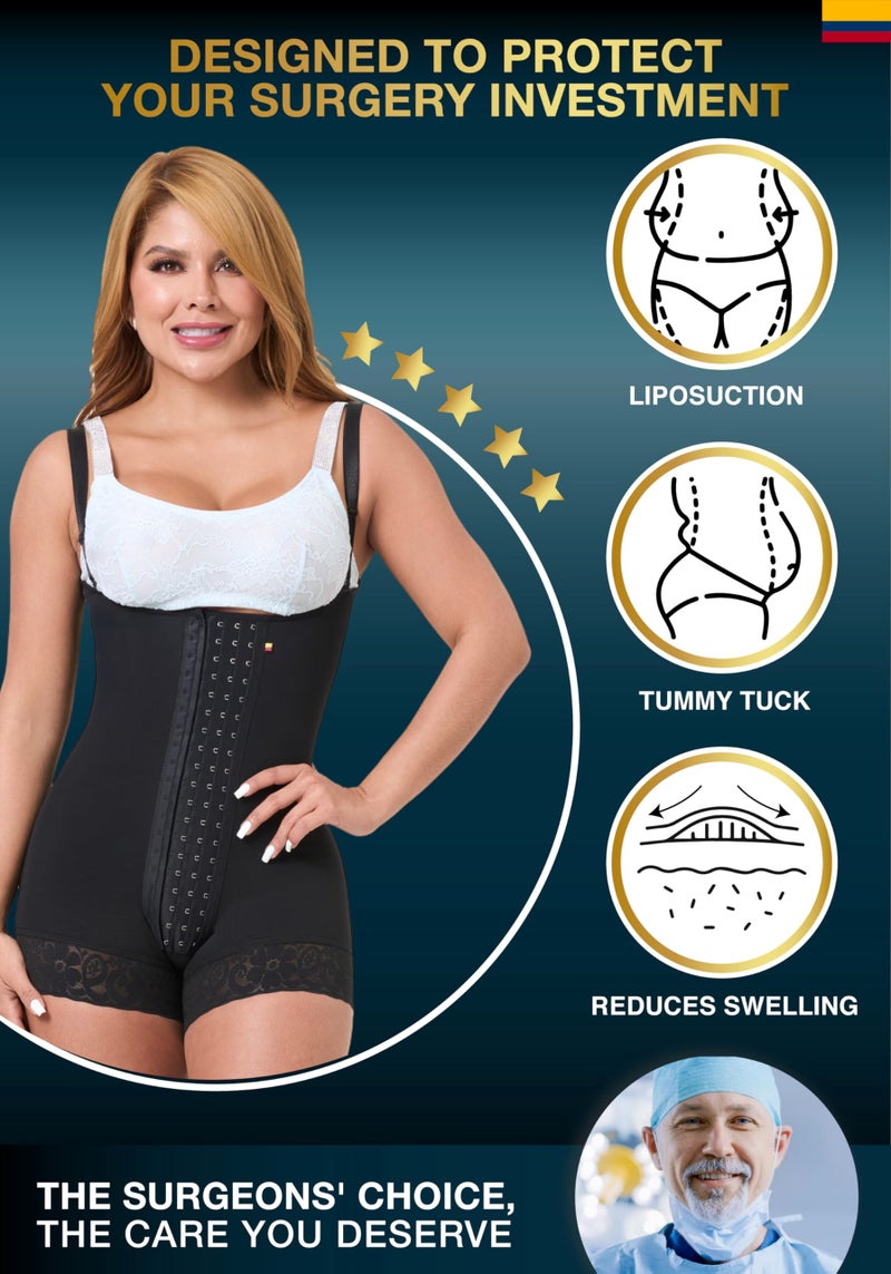 Sonryse Stage 2 Faja Shapewear for Women | Tummy Tuck Compression Garment & Post Surgery Compression Garment | Fajas Colombianas Moldeadoras Black L - Image 5
